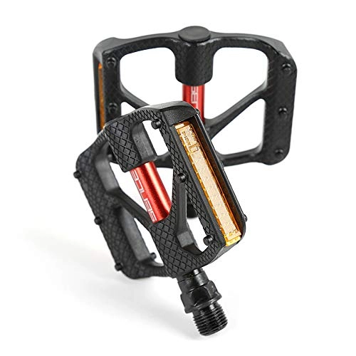 Mountain Bike Pedal : HLIANG Bike Pedals Bicycle Pedal Anti-slip Ultralight Aluminum Alloy MTB Mountain Bike Pedal Sealed Bearing Pedals Bicycle Accessories Road Bike Pedals (Color : Black)