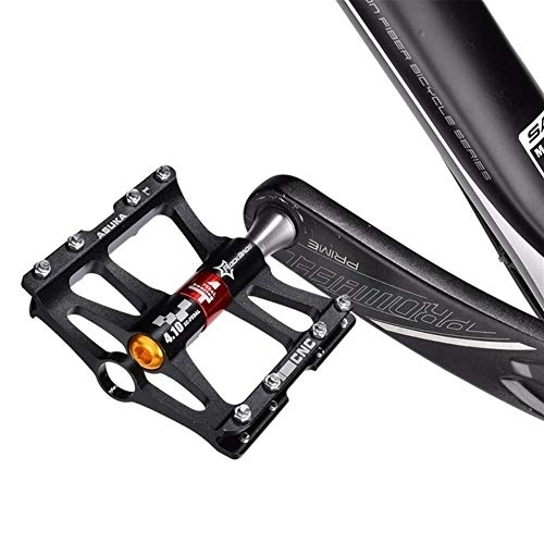 Mountain Bike Pedal : HNZZ Bike Pedal 4 Bearings Bicycle Pedal Anti-slip Ultralight CNC MTB Mountain Bike Pedal Sealed Bearing Pedals Bicycle Accessories (Color : Red 2)