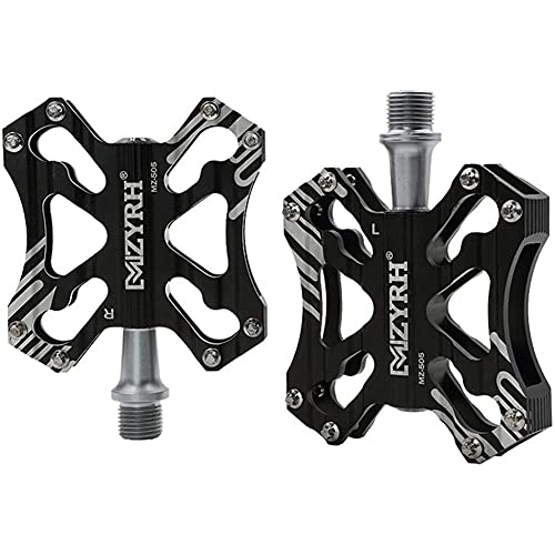 Mountain Bike Pedal : HOOBBI Bicycle Pedal, Mountain Bike Pedals Road Bike Pedals Bicycle Pedals Mtb Flat Pedals Pedals For Mountain Bike Making The Ride Safer, Bicycle Pedal (Color : Black, Size : One Size)