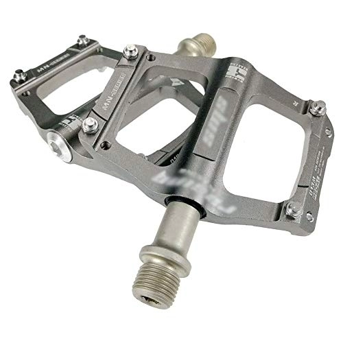 Mountain Bike Pedal : HOOBBI Bike Pedal, Road Bike Bearing Pedal 3 Bearing Pedal Mountain Bike Pedal, CNC Mills Aluminum Flat Pedals, Bicycle Pedal with a Powerful Cro-Mo Shaft (Color : Titanium, Size : One Size)
