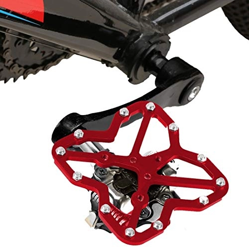 Mountain Bike Pedal : HQ's perfect store Cycling equipment Road bike universal clipless bicycle mountain bike pedal platform adapter, size: 75 * 65mm Safe and practical (Color : Red)
