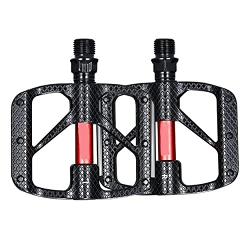 Mountain Bike Pedal : HSCZXV bike pedals Mountain Bike Pedals Bicycle BMX / Mountainbike Bike Pedal 9 / 16 Universal With Night Light Reflective Plate Parts Accessories (Color : Black)