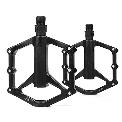 Mountain Bike Pedal : HSTG Bicycle Pedals, Aluminum Alloy Pedals for Mountain Bikes, General Bicycle Pedals 9 / 16 Inch with Non-Slip Wide Platform Bearing Pedals