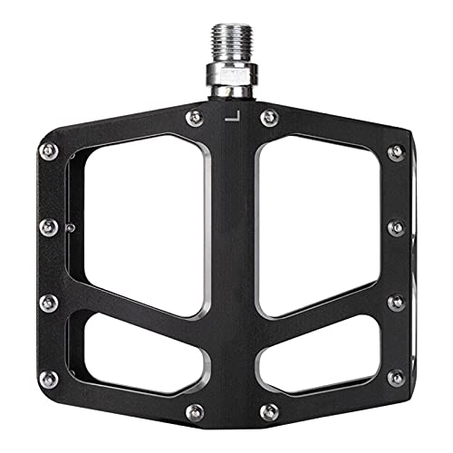 Mountain Bike Pedal : HSTG Bike Pedals, Mountain Bike Pedal, Aluminum Bicycle Wide Platform Flat Pedals, 9 / 16" Cycling Sealed Bearing Pedals for Road Mountain BMX Bike
