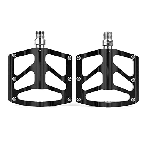 Mountain Bike Pedal : HSXMY Bike Pedals, Aluminum Alloy 3 Bearings Bicycle Pedals, Mountain Bike Pedals, Unisex with Cleats, For Road Mountain BMX MTB Bike, Black