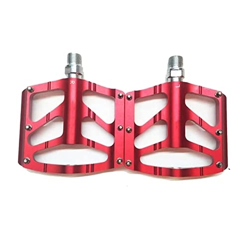 Mountain Bike Pedal : HSXMY Bike Pedals, Aluminum Alloy 3 Bearings Bicycle Pedals, Mountain Bike Pedals, Unisex with Cleats, For Road Mountain BMX MTB Bike, Red
