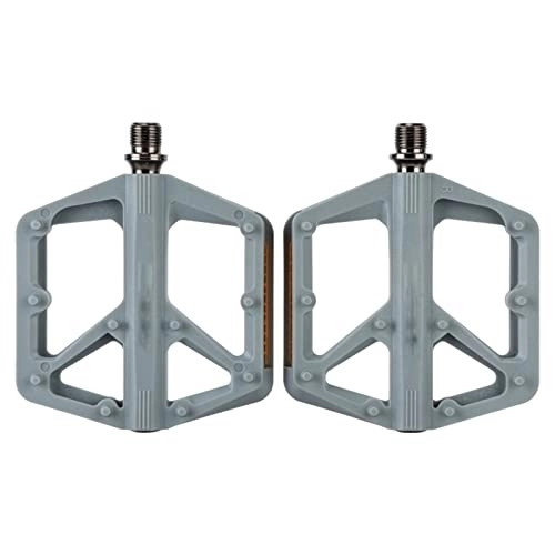 Mountain Bike Pedal : HSXMY Mountain Bike Pedal Ny-Lon Fiber Non-Slip 9 / 16 Inch Bicycle Platform Flat Pedals with Reflector, for Road Mountain BMX MTB Bike, Gray