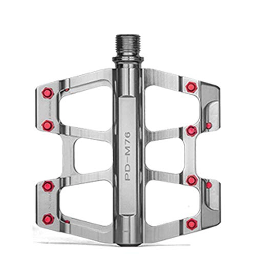Mountain Bike Pedal : Huangjiahao Cycling pedals Aluminium Alloy Pedals Mountain Bike Pedal Lightweight For MTB Road Bicycle For MTB BMX Bicycle (Color : Silver)