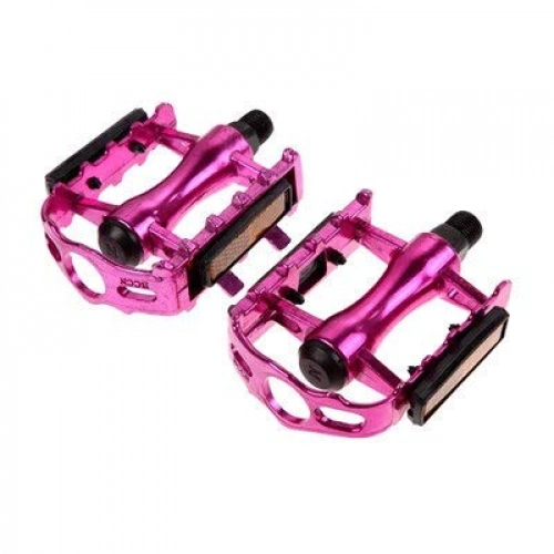 Mountain Bike Pedal : HUANGRONG Bicycle Cushion Mountain Bike Pedals Road Bike Parts Durable Aluminum Alloy Bicycle Foot Pedal Bike Bicycle Pedals 4 Colors Bicycle Accessories (Color : Pink)