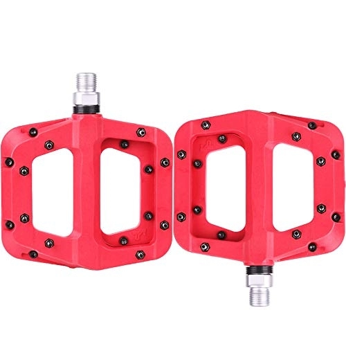 Mountain Bike Pedal : Huangwanru Pedals Bicycle Pedal 3 Palin Bearing Mountain Bike Pedal Road Bike Bicycle Accessories And Equipment Non-Slip Durable Durable Pedals (Color : Red)