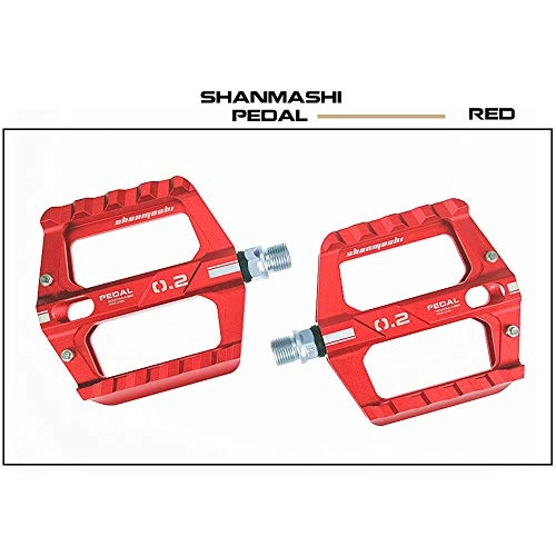 Mountain Bike Pedal : Huangwanru Pedals Mountain Bike Pedals 1 Pair Aluminum Alloy Antiskid Durable Bike Pedals Surface For Road Bike 4 Colors Durable Pedals (Color : Red)