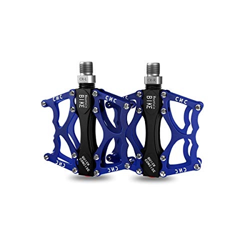 Mountain Bike Pedal : Huijunwenti Mountain Bike Pedals, Ultra Strong Colorful CNC Machined 9 / 16" Cycling Sealed 2 / 3 Bearing Pedals, The latest style, and durable (Color : Blue (2 bearings))
