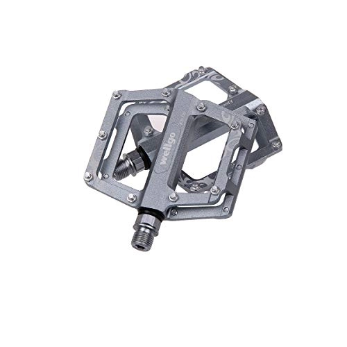 Mountain Bike Pedal : Huijunwenti Mountain Bike Pedals, Ultra Strong Colorful CNC Machined 9 / 16" Cycling Sealed 3 Bearing Pedals, Multiple Colors The latest style, and durable (Color : Gray)