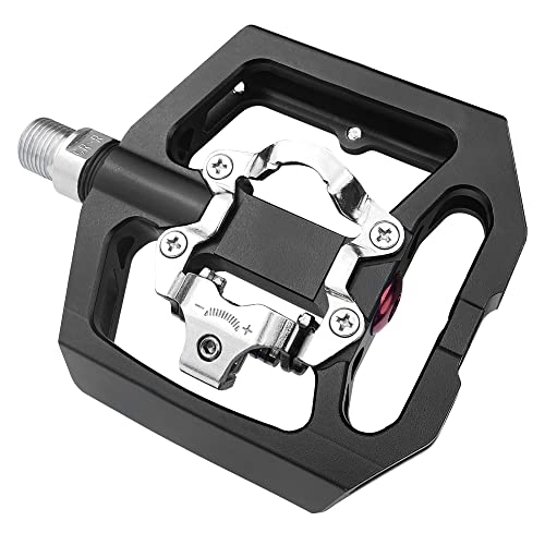 Mountain Bike Pedal : HUIOK Compatible with Shimano SPD Mountain Bike Aluminum Sealed Pedals with Cleats - Dual Platform Double Side Clipless Pedals for Mountain Bikes