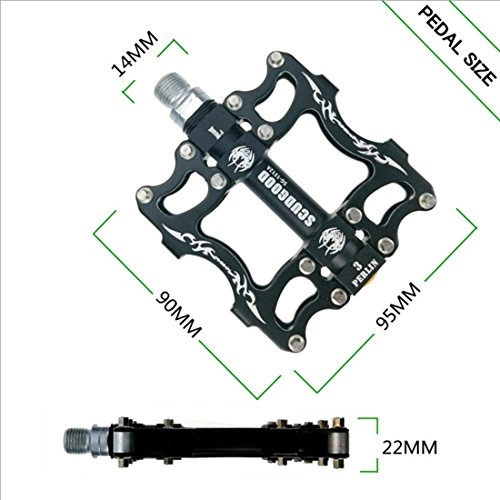 Mountain Bike Pedal : Hungrybubble Aluminum Alloy Mountain Bike Pedal 3 Bearing Road Bike Pedals Universal Palin Bicycle Pedal (Color : Black)