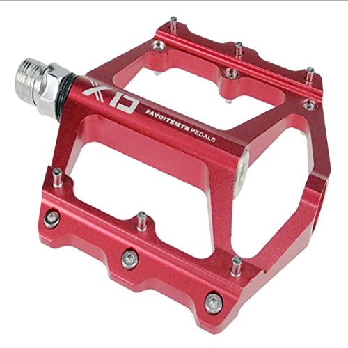 Mountain Bike Pedal : Hungrybubble Mountain Bike Bearing Pedals Green Surface Oxidation Palin Pedal Anti-slip (Color : Red)