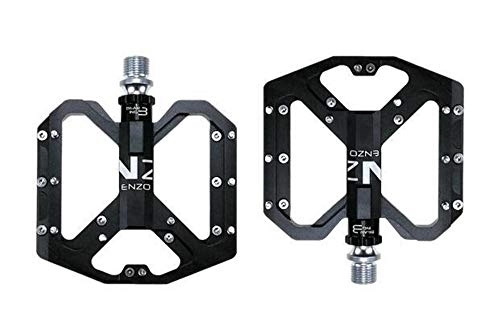 Mountain Bike Pedal : HUOGUOYIN Bicycle pedal Fit For Flat Bike Pedals Fit For MTB Road Bearings Bicycle Pedals Mountain Bike Pedals Wide Platform Pedales (Color : Black)