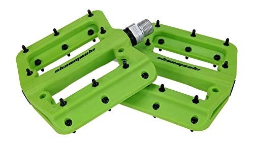 Mountain Bike Pedal : HUOGUOYIN Bicycle pedal Fit For Mountain Bike Pedal Fit For MTB Pedals Fit For BMX Bicycle Flat Pedals Nylon Multi-Colors Cycling Pedal Accessories (Color : Green)