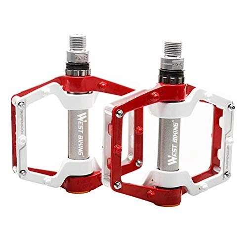 Mountain Bike Pedal : HUOGUOYIN Bicycle pedal Fit For MTB BMX Sealed Bearing Bicycle Pedals 9 / 16" Alloy Road Fit For Mountain Bike Cycling Pedals (Color : Red 1 Bearing)