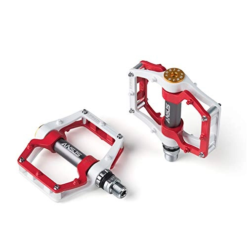 Mountain Bike Pedal : HUOGUOYIN Bicycle pedal Fit For MTB BMX Sealed Bearing Bicycle Pedals 9 / 16" Aluminum Alloy Road Mountain Bike Cycling Pedals (Color : Red)