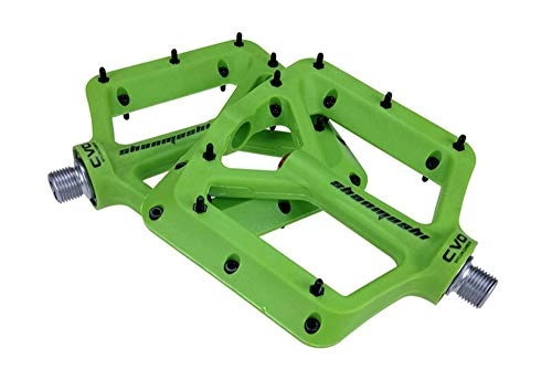 Mountain Bike Pedal : HUOGUOYIN Bicycle pedal Fit For MTB Mountain Bike Downhill Pedal Road Bike High Strength Nylon Fiber Fit For BMX Palin Bicycle Pedal (Color : Green)