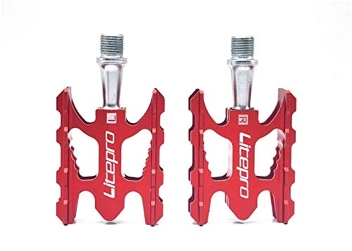 Mountain Bike Pedal : HUOGUOYIN Bicycle pedal Fit For MTB Mountain Bike Pedal K3 Road Folding Bicycle Fit For Aluminum Alloy 412 10.8 * 6.2mm Bearing Pedal Foot (Color : Red)