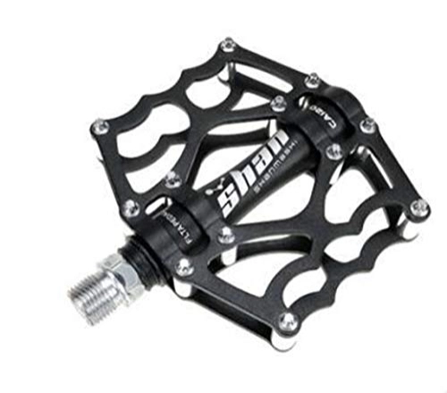 Mountain Bike Pedal : HUOGUOYIN Bicycle pedal Fit For MTB Mountain Bike Pedals Aluminum Alloy Fit For CNC Bike Footrest Big Flat Ultralight Cycling Fit For BMX Pedal (Color : Black)