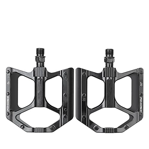 Mountain Bike Pedal : HWQJR Bicycle Pedals, M28 Aluminum Alloy Mountain Bike Wide-Faced Pedals with 3 Bearings DU Bearing Suitable for Bicycles / Mountain Bikes, Black, Black, M68