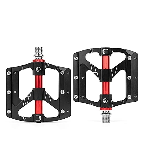 Mountain Bike Pedal : HWQJR Bicycle Pedals, Triple Bearing CNC Aluminum Bearing Pedals for Mountain Bikes, Suitable for Bicycles / Mountain Bikes, Black, black