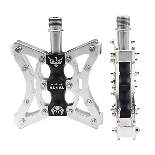 Mountain Bike Pedal : HXYIYG Bike Pedals, Road Bike Pedals One Pair Mtb Mountain Bike Pedal Anti-skid Ultralight Bicycle Pedals Pegs For Bicycle Accessories (Color : Silver and black)
