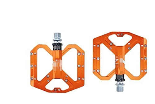 Mountain Bike Pedal : HYE XINGSTOR 2021 New Mountain Non-Slip Bike Pedals Platform Bicycle Flat Alloy Pedals 9 / 16" 3 Bearings Fit For Road MTB Fixie Bikes (Color : DBAXDWRV-ORANGE)