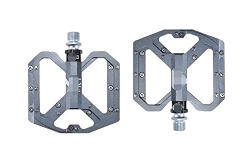 Mountain Bike Pedal : HYE XINGSTOR 2021 New Mountain Non-Slip Bike Pedals Platform Bicycle Flat Alloy Pedals 9 / 16" 3 Bearings Fit For Road MTB Fixie Bikes (Color : DDRVVDKD-TITANIUM)