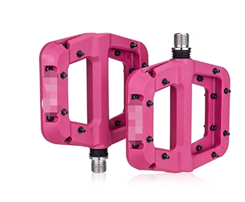 Mountain Bike Pedal : HYE XINGSTOR Bike Pedal Nylon 2 Bearing Composite 9 / 16 Mountain Bike Pedals High-Strength Non-Slip Bicycle Pedals Surface For Road BMX MT (Color : Pink)