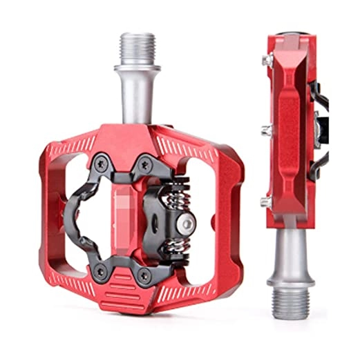 Mountain Bike Pedal : HYE XINGSTOR Bike Pedal SPD Mountain Bike Clipless Pedals Aluminum Alloy Bicycle Pedals Dual Platform Fit For MTB Mountain Bike Road Bike (Color : XLHAEAHL-RED)