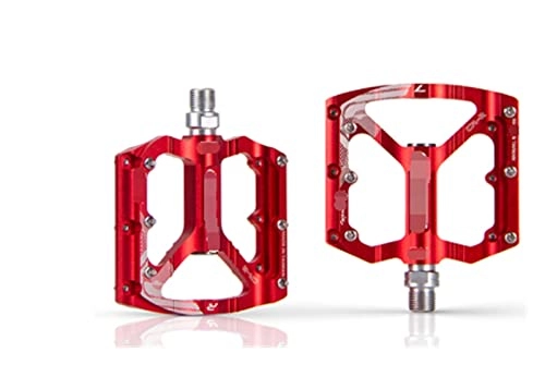 Mountain Bike Pedal : HYE XINGSTOR Bike Pedals CNC Aluminium Alloy Flat Bicycle Platform Pedals Mountain Bike Cycling Pedals Lightweight Anti-skid Mtb Pedal (Color : XLHAEAHL-RED)