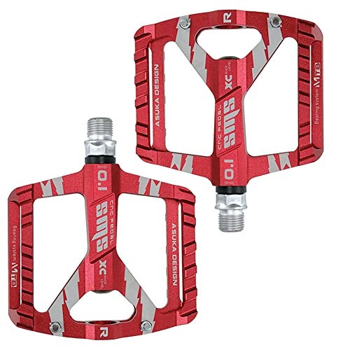 Mountain Bike Pedal : HYISHION Bike Bicycle Pedals, Lightweight Non-Slip, Cycling Pedal for 9 / 16 Road Mountain BMX MTB Bike Six colors, Red