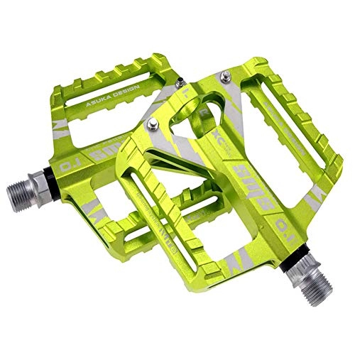 Mountain Bike Pedal : HYISHION Mountain Bike Pedal 9 / 16 Inch Non-Slip Road Cross-Country Bike Pedal Aluminum Alloy Non-Slip Durable Bicycle Pedal Six Colors Can Choose, Green