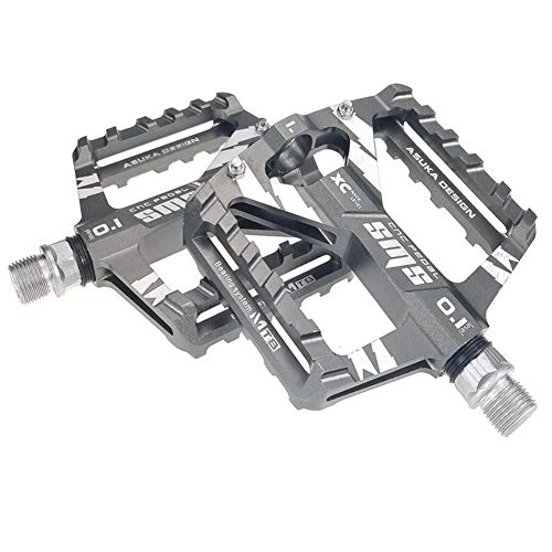 Mountain Bike Pedal : HYISHION Mountain Bike Pedal 9 / 16 Inch Non-Slip Road Cross-Country Bike Pedal Aluminum Alloy Non-Slip Durable Bicycle Pedal Six Colors Can Choose, Silver
