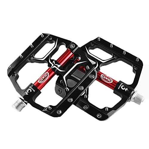 Mountain Bike Pedal : HYISHION Mountain Bike Pedals Flat Bicycle Pedals 9 / 16 Lightweight Road Bike Pedals Carbon Fiber Sealed Bearing Flat Pedals for MTB, Black