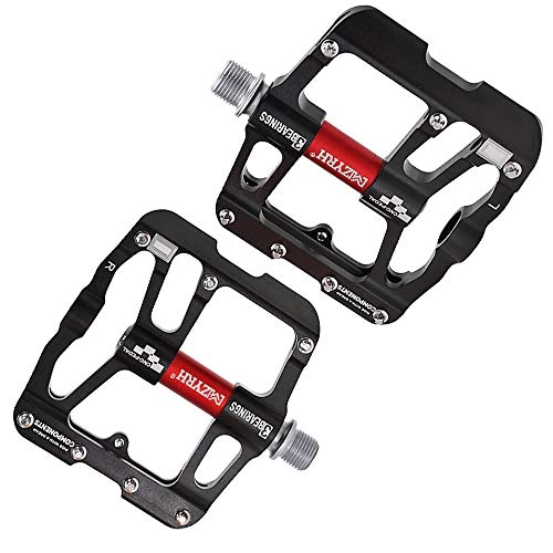 Mountain Bike Pedal : HYJSA Bicycle Pedals Ultralight Pedal Aluminun Alloy CNC Bearing Pedals Mountain Bike MTB BMX Pedals Bicycle Accessories, Black