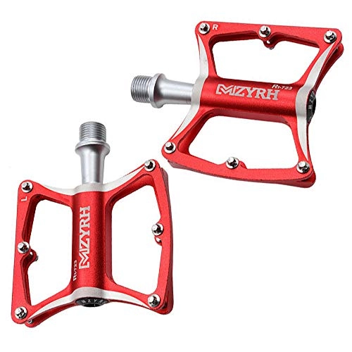 Mountain Bike Pedal : HYJSA Metal Bike Pedals, Mountain Bike Pedals with New Aluminum Antiskid Durable Mountain Bike Pedals MTB BMX Cycling Bicycle Pedals, Red