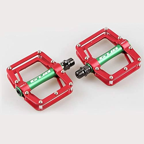 Mountain Bike Pedal : HYYSH Bicycle Pedals Aluminum Alloy Anti-skid Bicycle Bearing Accessories Universal Road Mountain Bike Pedal (red) (Color : B)