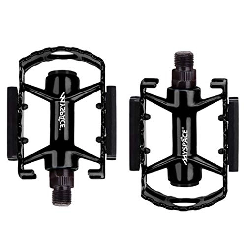 Mountain Bike Pedal : HYYSH Mountain Bike Universal Folding Bicycle Anti-slip Pedal Accessories (Color : Black)