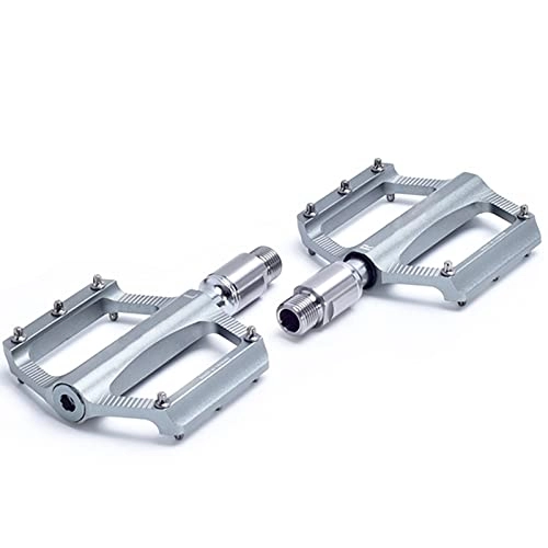 Mountain Bike Pedal : IIIL Bicycle Pedal with Pedal Extender, Road Bike Pedals Aluminum Alloy, Mountain Bike Pedal with Removable Anti-Skid Nails, silver