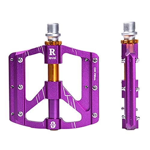 Mountain Bike Pedal : IIIL Non-Slip Mountain Bike Pedals, Aluminum Alloy MTB Pedals, 9 / 16" Sealed 3 Bearing Road Metal Bicycle Pedal, Lightweight Cycling Pedal for BMX MTB Road Bicycle, Purple