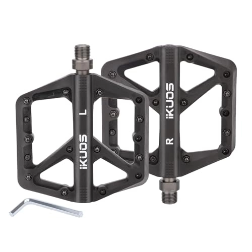 Mountain Bike Pedal : IKUOS Mountain Bike Nylon Pedals Perrin Bearing Large Wide Anti-Slip XC Cross-Country Pedals Footpegs