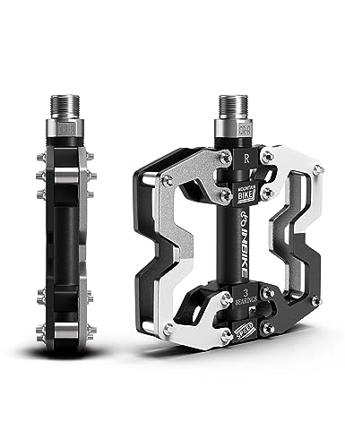 Mountain Bike Pedal : INBIKE Mountain Bike Pedals Road MTB Cycle exercise Bicycle Pedal Mens CNC Machined Aluminum Alloy Wide Platform Biking Silver