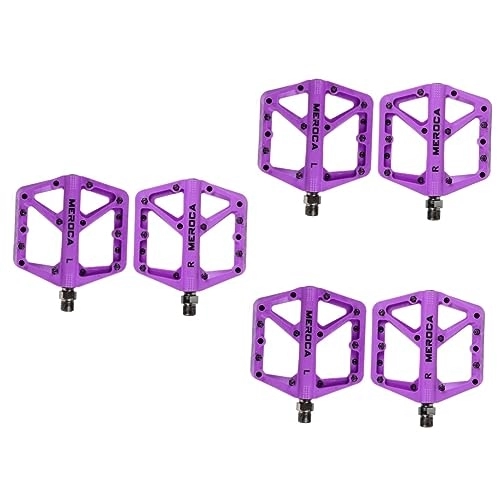 Mountain Bike Pedal : INOOMP 3 Pairs Bicycle Pedal Parts Bearing Treadle Se Bike Accessories Pedals Bike Pedals Mountain Bike Adult Road Bike Pedals Cycling Treadle Travel Off-road Appendix Purple Nylon
