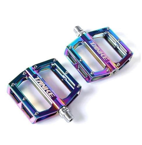 Mountain Bike Pedal : Inovey Tp-20 Ultralight Aluminum Alloy Pedal Electroplating Colorful Hollow Anti-Skid Pedal Du Bearing System Mountain Bike Foot Pedal Bmx Cycling Pedal -colorful -12mm