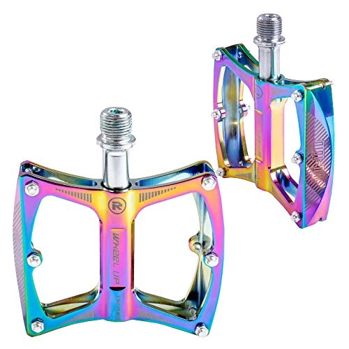 Mountain Bike Pedal : Irfora Aluminum Alloy Bicycle Pedal Colorful Cycling Pedal Mountain Bike Pedal Durable Foot Pedal Accessories